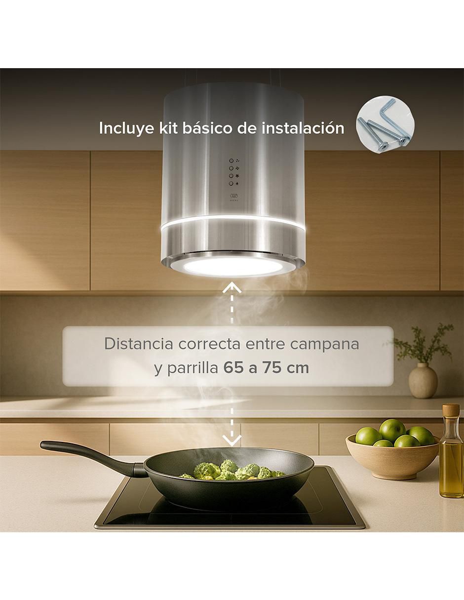 Campana de isla Avera cis38c de acero inoxidable
