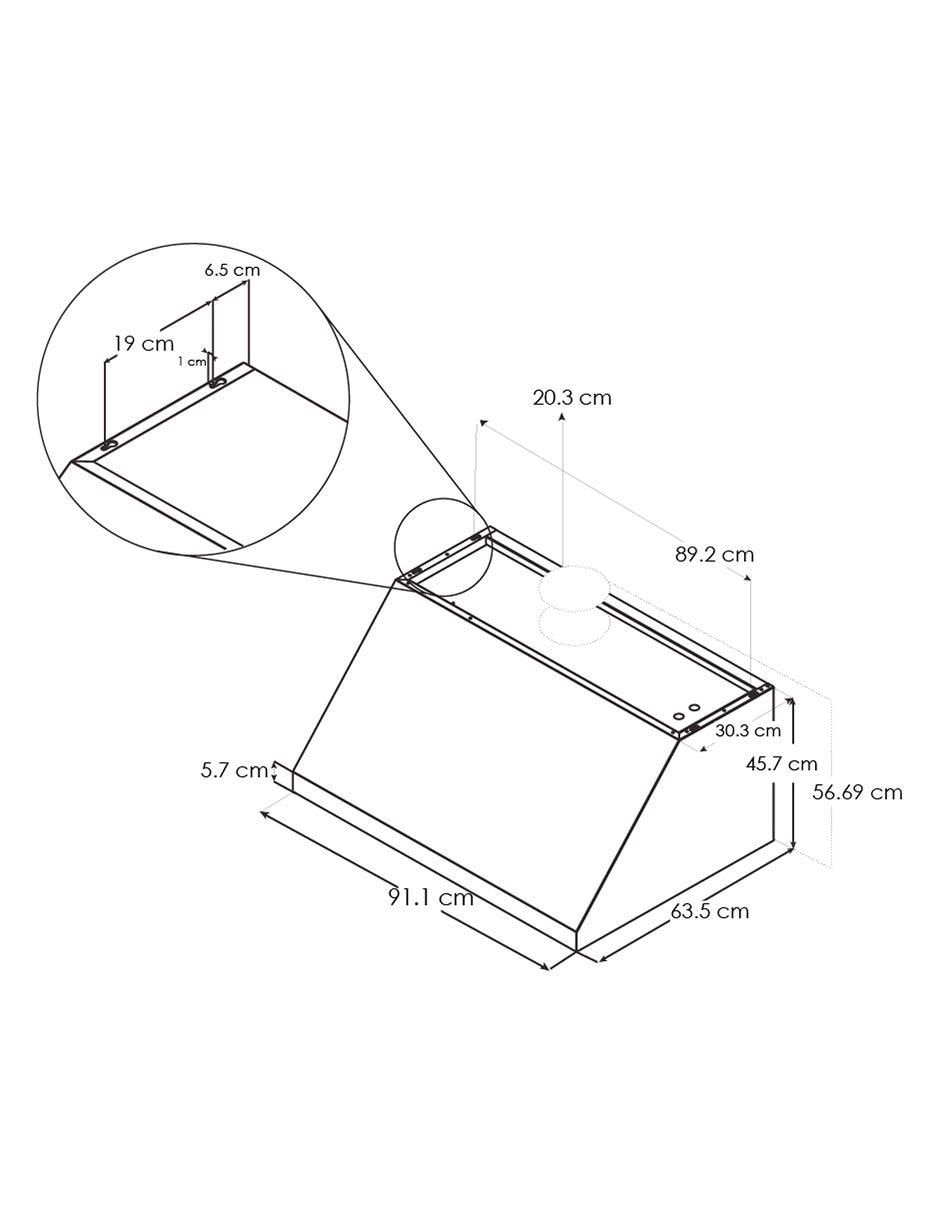 Campana de pared PRF0140117A de acero inoxidable 3