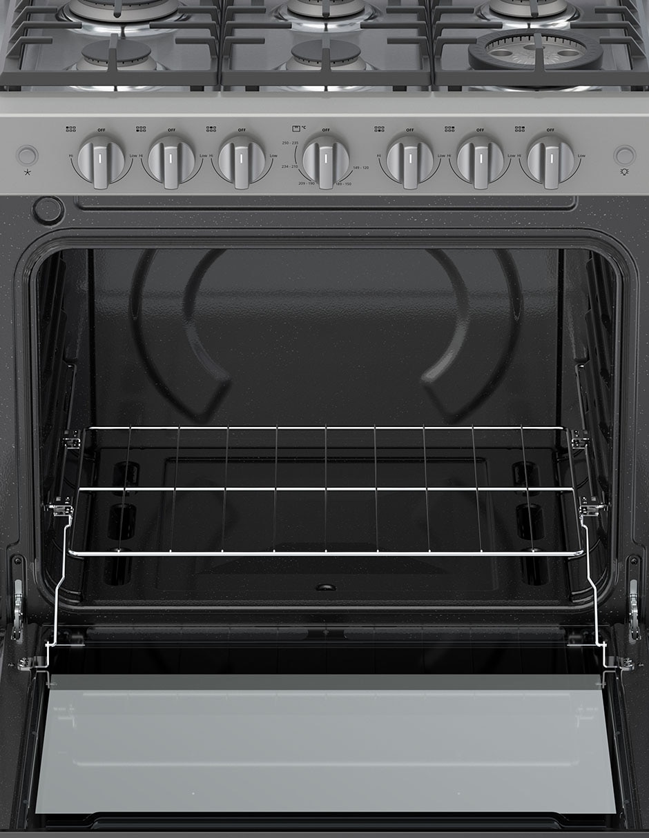 Combo estufa empotrable a gas lp 76.2 cm CWER3100D-HH de 6 quemadores + campana