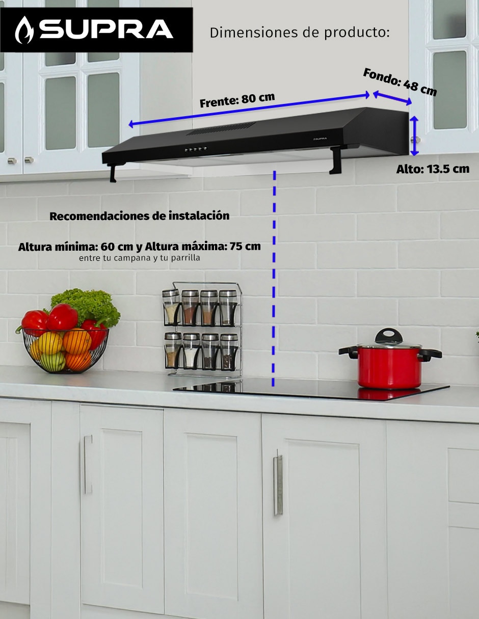 Campana de pared Supra NUBE N-80 de acero