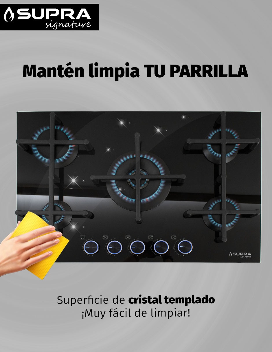 Combo parrilla a gas Lp empotrable Supra Signature