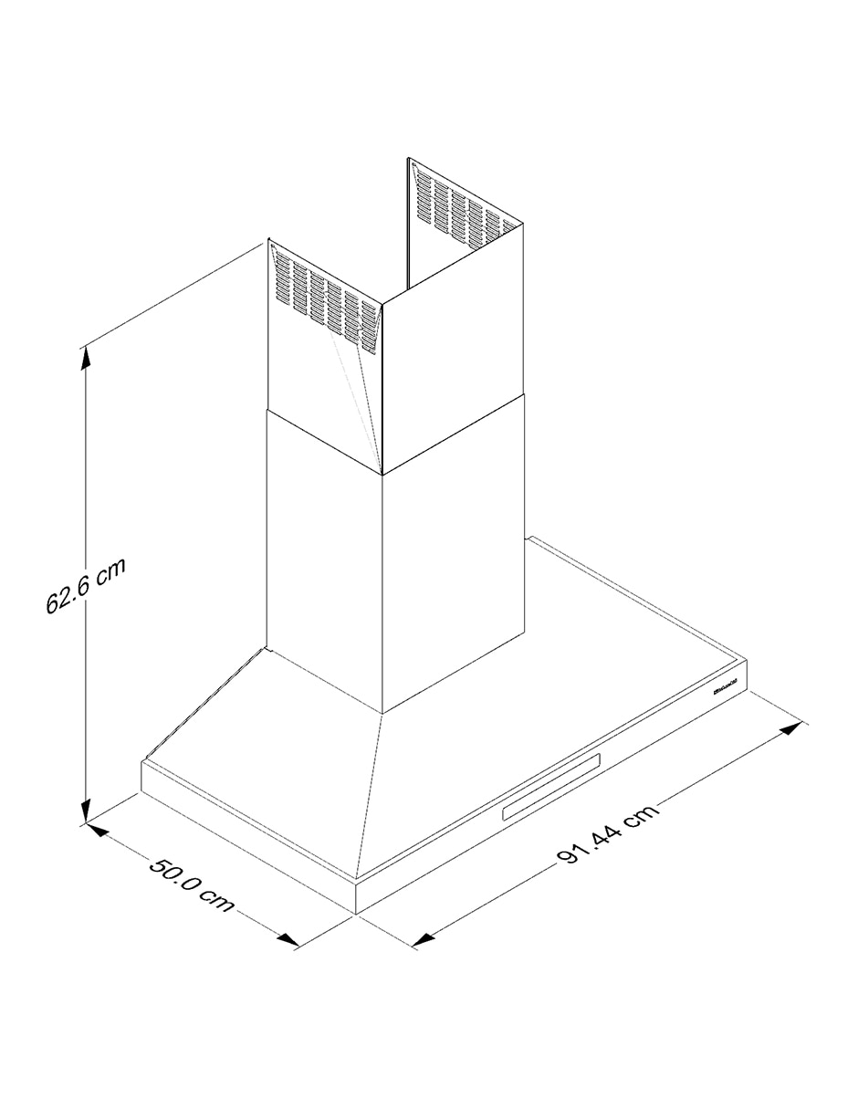 Campana de pared Kitchenaid KVWC736SSS de acero inoxidable