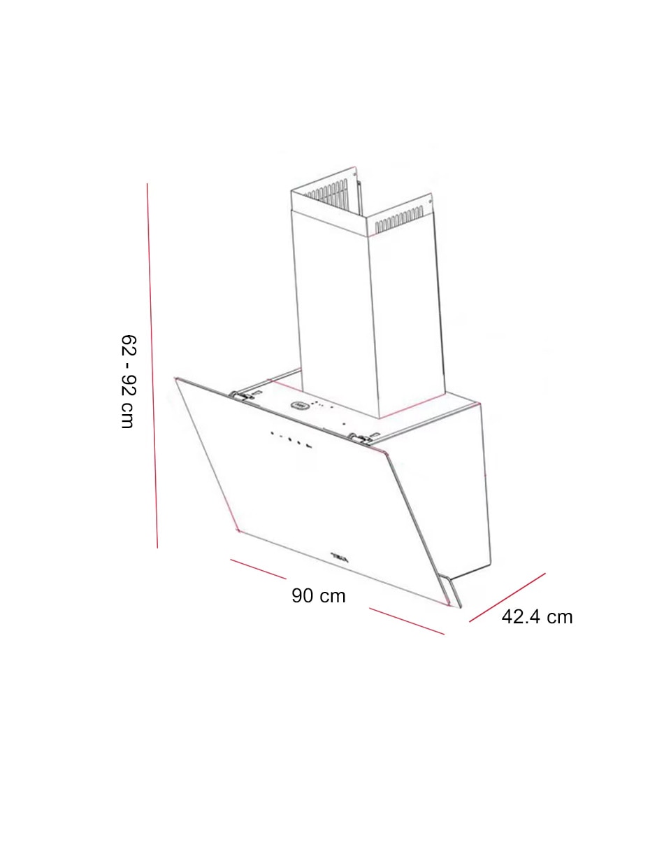 Campana de pared dvtvg98660tclbk de cristal templado 2