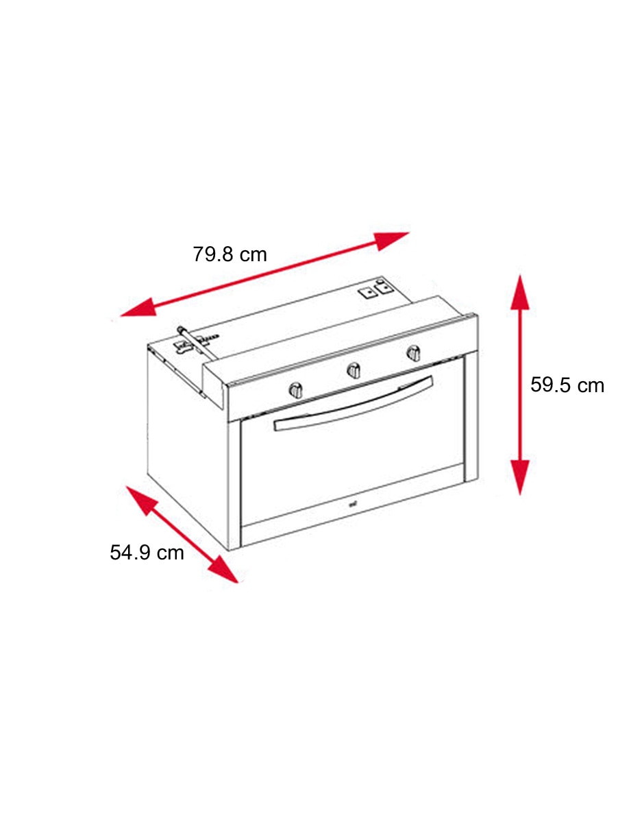 Horno a gas lp empotre hsf8240gss capacidad 2.6 pies 2