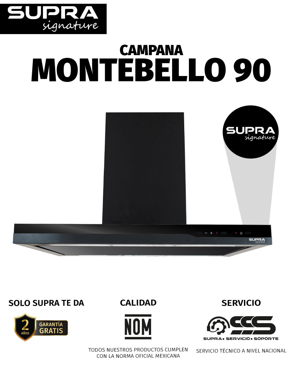 Campana de pared Montebello 90 de acero 4