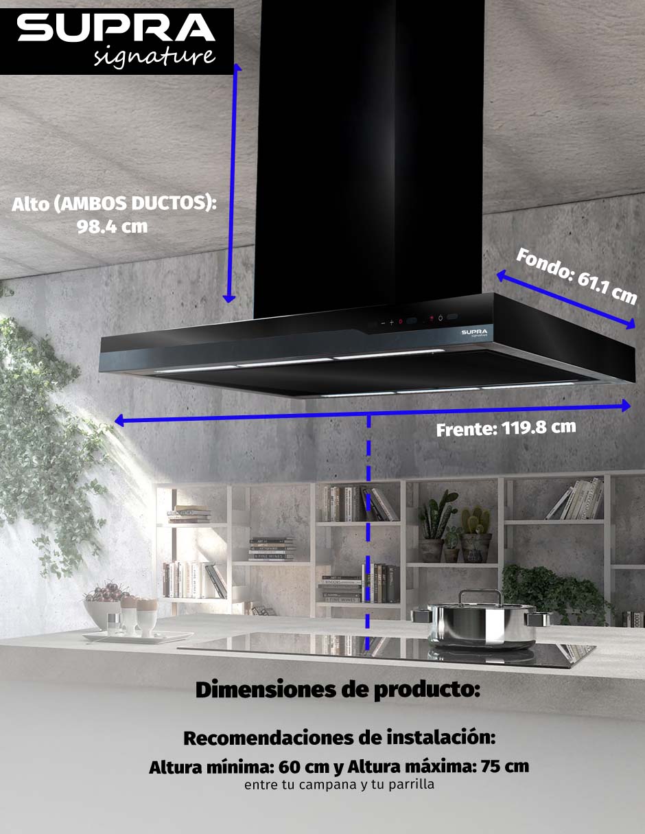 Campana de pared Montebello 120 de acero 12