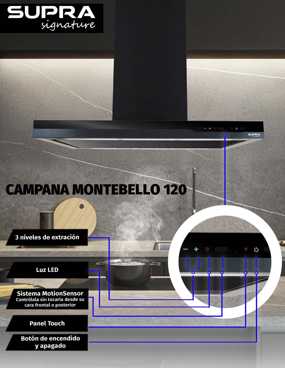 Campana de pared Montebello 120 de acero 4