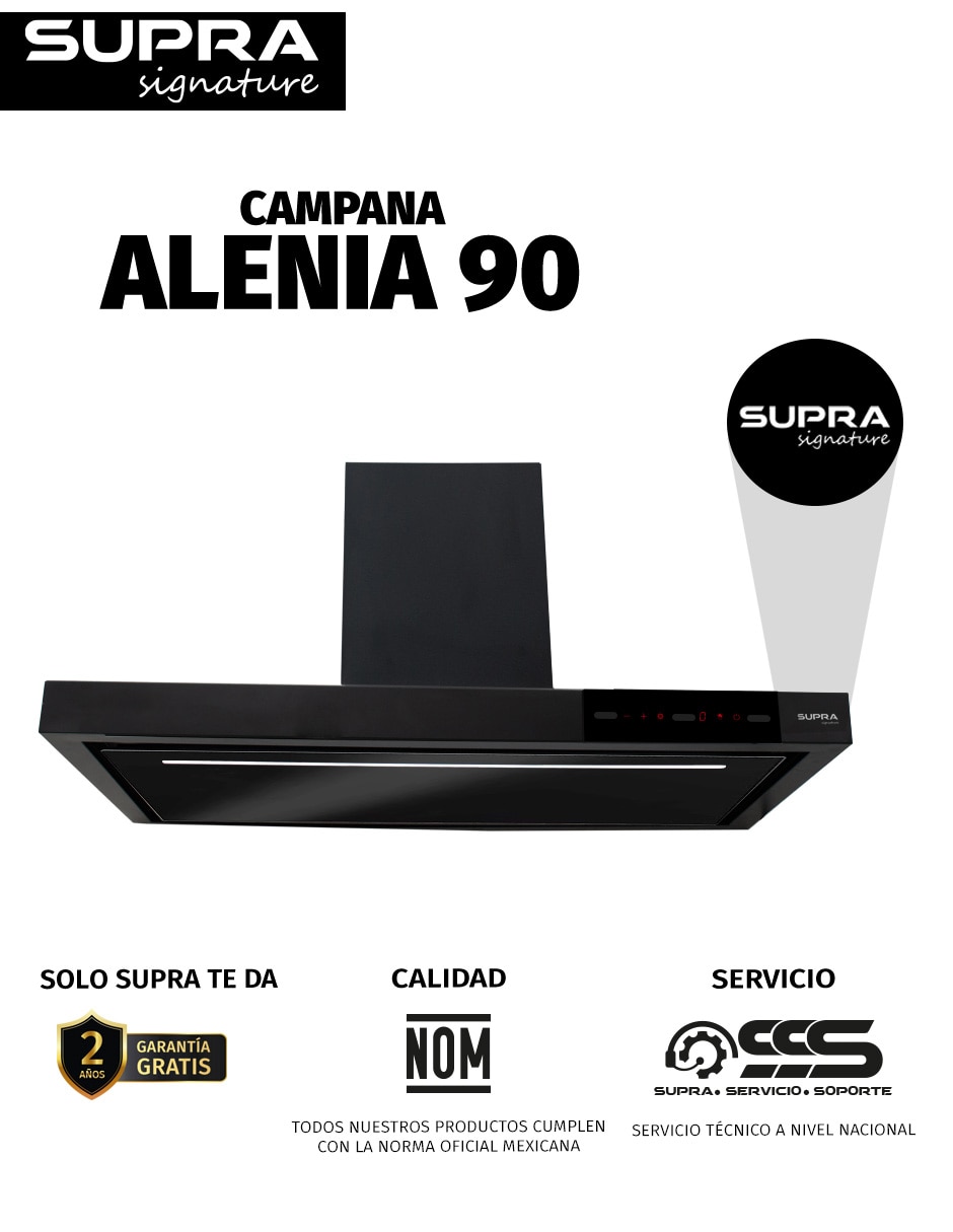Campana de pared Alenia 90 de acero 10