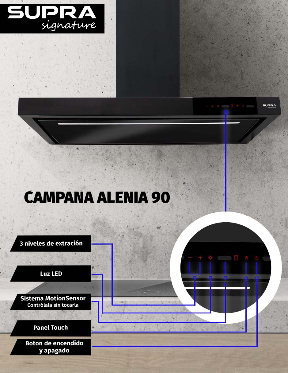 Campana de pared Alenia 90 de acero 6