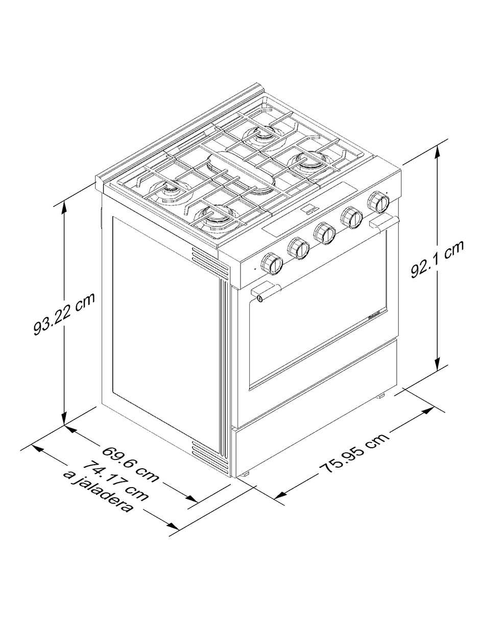 Estufa a Gas natural/LP 75.95 cm KSGS530SPS de 5 quemadores 8