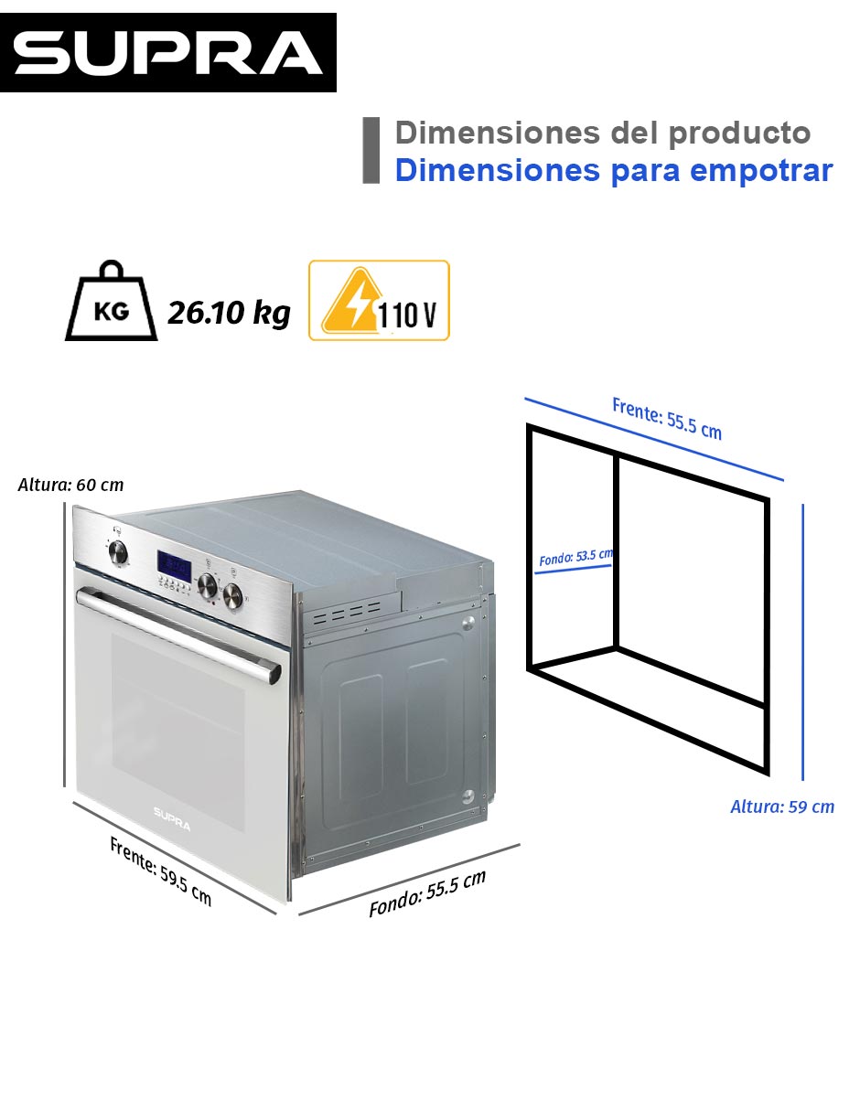 Horno a Gas LP Silver Vortex + Grill IN capacidad 60 L 13
