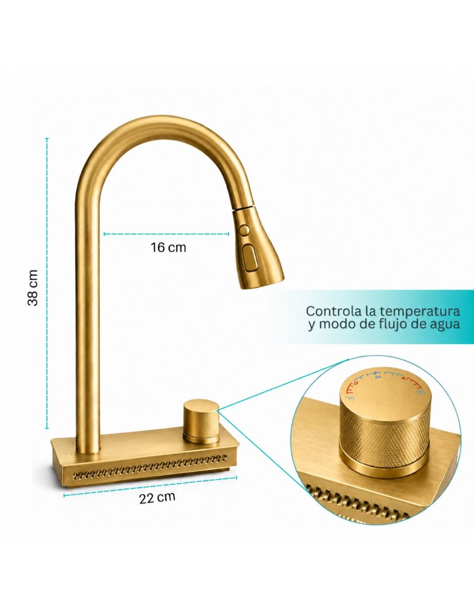 Fregadero de acero inoxidable con escurridor Tarja dorada 4
