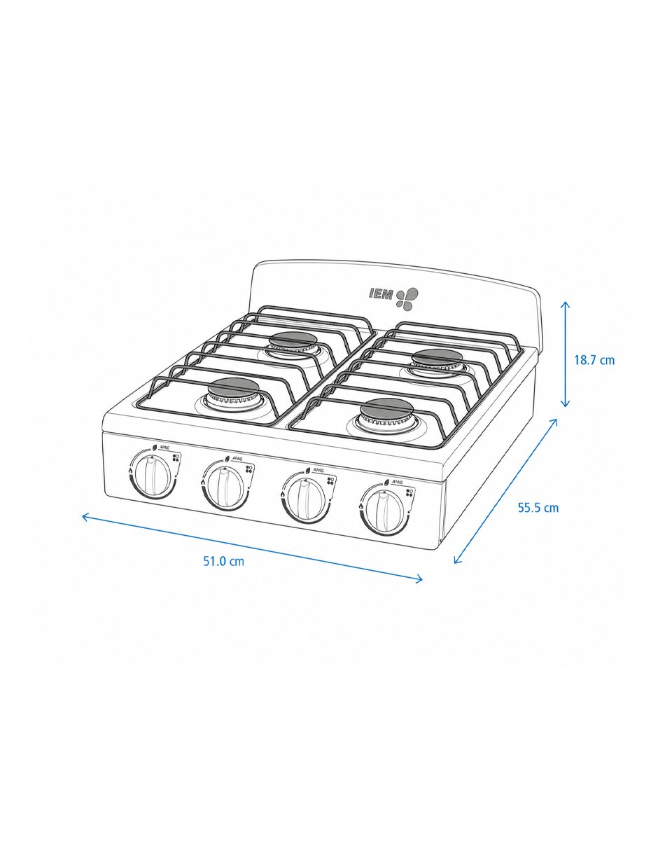 Parrilla a (si aplica) empotrable IEM 3