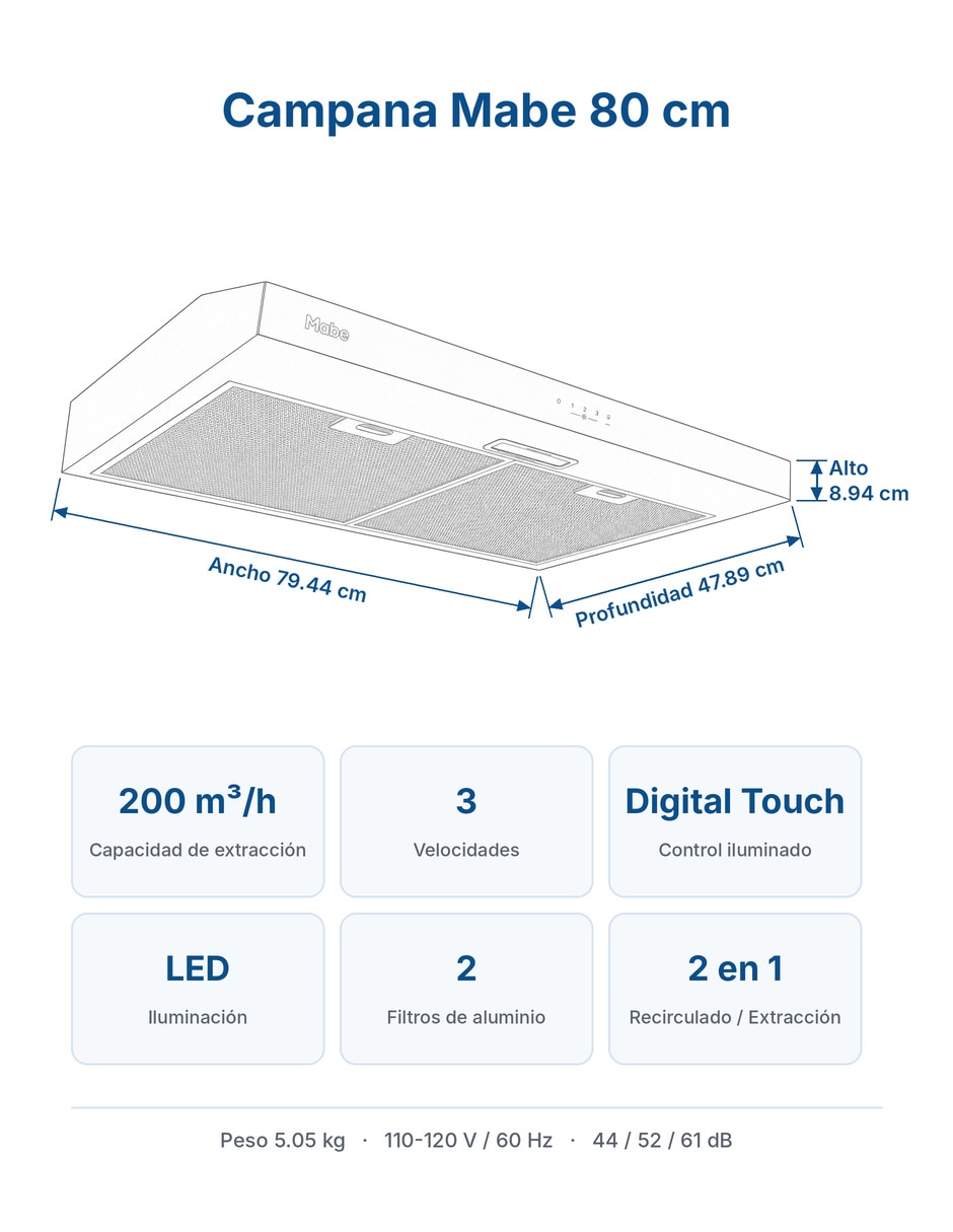 Campana plana cmpu80dssx0 de acero inoxidable 4