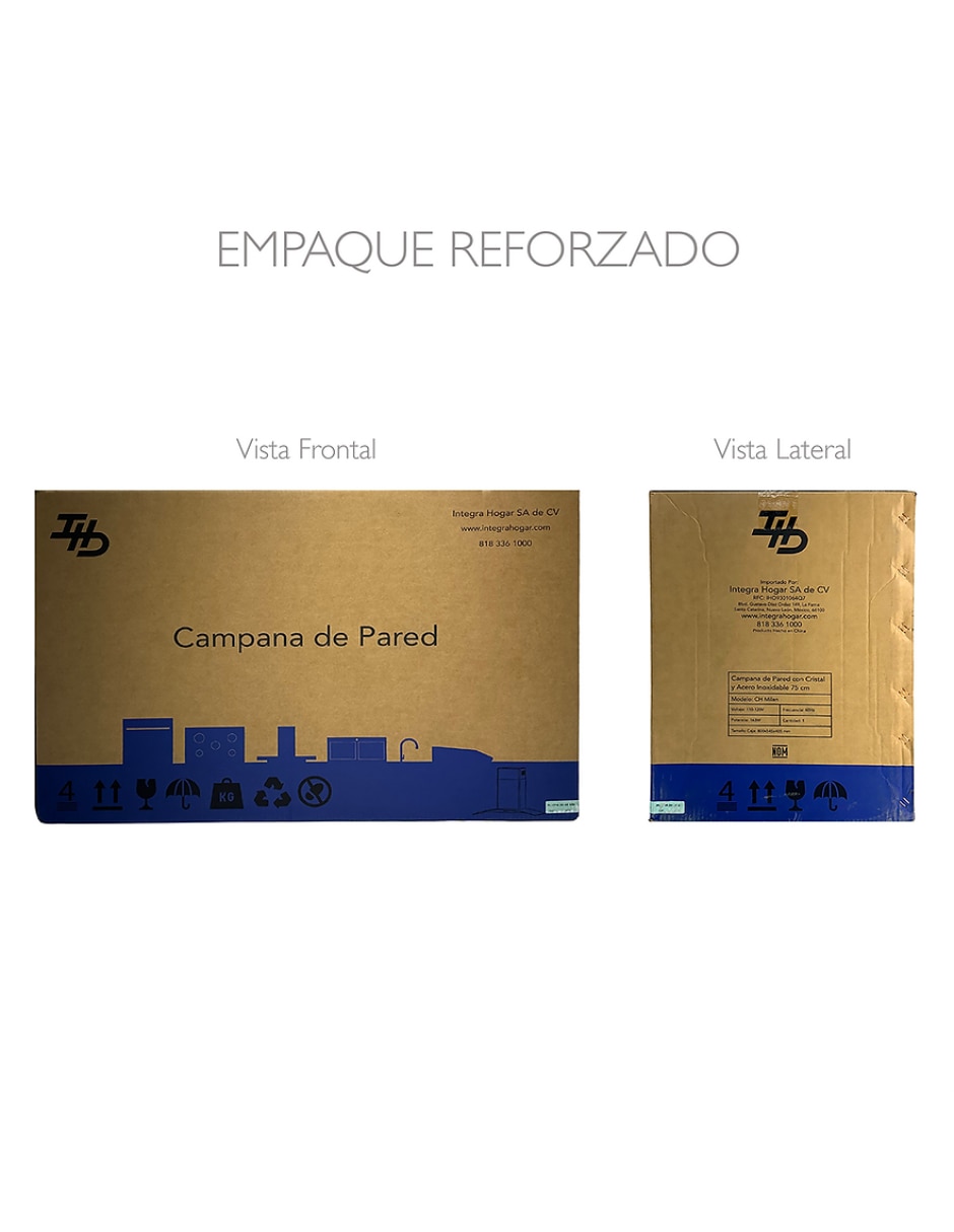 Campana de pared ch miami 30 de acero inoxidable 2