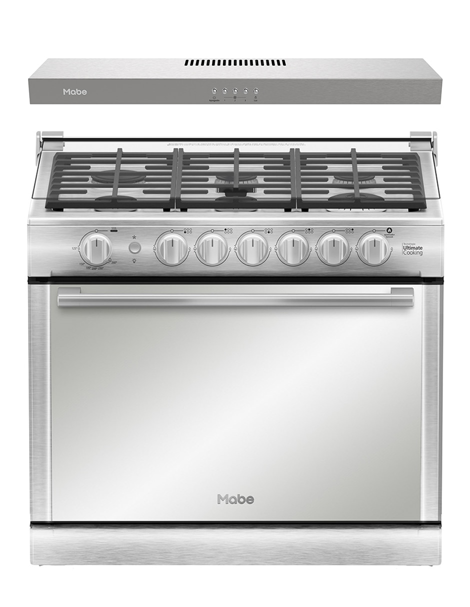 Combo estufa empotrable a Gas LP 79.2 cm XOC80790CMP80BSS de 6 quemadores