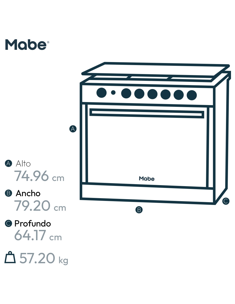 Combo estufa empotrable a Gas LP 79.2 cm XOC80790CMP80BSS de 6 quemadores 17