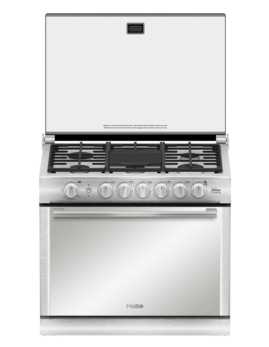 Combo estufa empotrable a Gas LP 79.2 cm XOC80790CMP80BSS de 6 quemadores 10
